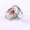 Fashion rhodium silver jewelry big ring with turquoise stone indian ring