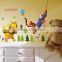 Cartoon Animals Pooh tree vinyl wall stickers for kids rooms boys girls home decor child sticker wall art decals home decoration