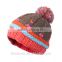 New customize pom pom knitted teenagers knitted beanie knitted cap