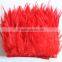 Red Rooster Tail Feather Fringe Trim Fabric For Costumes Decoration