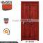 China wood door manufacturer sapele raised 2-planked panels carving wood door for sale