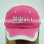 Canada stylish girls club pink brand caps with hook and loop