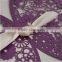 Chic & handmade purple laser cut wedding invitations with white insert cards & white ribbons