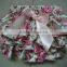 Satin baby pink flower underwear kids girls underwear baby bloomer with ruffles