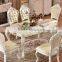 European classic luxury wooden dining room sets white carving dining table