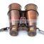 beautiful Hampton Nautical Captain's Antique Copper Binoculars with Leather Case 12140