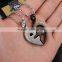Wholesale  Couple Zircon Broken Heart Chain Necklace