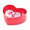 2016 customized various color heart shaped cardboard candy chocolate box with ribbon