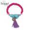 Best price jewelry charm bead bracelet plastic bead tassel bracelet Latest design jewelry