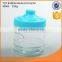 Hot sale transparent glass storage jar with colored lid