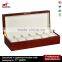 6-slot wood Watch Box with Metal Lock Storage Organizer Collection