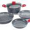 Aluminium press ceramic marble coated cookware set