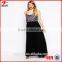 Fashion Wholesale Maxi Dress with Sequin and Mesh Crop Top