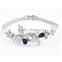 Exquisite Silver Rose Gold Single Chian Bangle Jewelry Big Rhinestone Crystal Pearl Butterfly Beautiful Bracelets For Party Lady