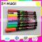 8 Pack Fluorescent colors Anti-wipe Wet Erase Marker with Reversible 6mm Tip for Glass, Window & LED Art Menu Writing Board