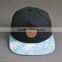 BSCI aduit wholesale custom 6-panel snapback cap with leater label