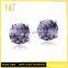Cheap wholesale 925 sterling silver birthstone crystal ball stud earrings, pure silver jewelry flat back stud earrings(AE-038)