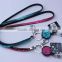Multi color badge holder crystal necklace rhinestone lanyards with key ring