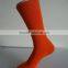 Haining GS custom high quality soft plain pure orange men business bamboo fiber socks