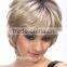 Blonde dye omber color synthetic hair style wig, short hair wigs for women