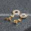 Retro Style Gold Tone Rhinestone Drop Earrings for Women