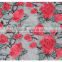 Fashionable chemical embroidery lace red flower voile african lace fabric