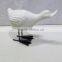 Ceramic white glossy goose with metal feet wholesale