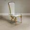 PU cover dining chairs stainless steelframe metal chair