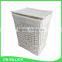 Set 5 white wicker laundry basket with fabric liner