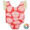 Aqua Floral Pink Flutter Sleeve Hot Little Baby Girls Summer Rompers
