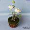 artificial ranunculus flower with rattan pot