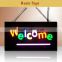 New design led open sign /acrylic led resin sign , Flash RGB light with remote .12V/1A