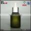  china rosted dark green cosmetic lotion essential oil perfume 30ml glass bottle with dropper with pp white dropper