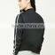 Wholesale Track Jackets Mock Neck Long Sleeve Contrast Stripe Ribbed Trim Running Sports Varsity Jacket Black Varsity Jacket