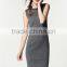 Business woman lady office dresses sleeveless comfortable cotton fabric type design elegant office dress for woman
