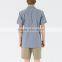 New Stylish Dress Shirt With Square Collar Plain Grey Mens Short Sleeve Silk Shirts