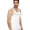 Mens plain white custom gym singlets for mens