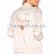 2017 MGOO Customize Satin Bomber Jacket Peachy Embroidery Windbreaker Sports Jacket For Women Clothing Manufacturing
