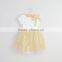 R&H New Girls Dress Floral Bow 100% Cotton Party Birthday Children Clothes tutu Lace Bow Flower Floral Dress chiffon dress