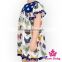 Korean Style Online Chicken Pattern Printed Flutter Sleeve Hairboll Baby Girls New Model Casual Kids Summer Dress