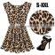 Summer fashion women casual dress sexy leopard dress