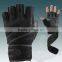 Black Mesh Finger less Gloves With Padded Palm ,Cycling Gloves