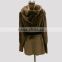 New Style Ladies Long woman coat elegant flannel fleece waist hanging buckle