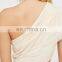 Cotton beautiful one-shoulder subtle multi-color stripes romper