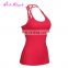 No Moq Wholesale Exercise Women Halter Red Blank Backless Tank Top
