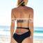 New designs one piece swimsuit cutout black bandage swimwear for women
