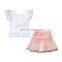 Baby Girl outfit Kids white tops + pink skirt 2pcs Set Summer Boutique cloth for 1-6T