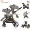 Wholesale European Double Infant Cart Foldable 3 In 1 twin baby Stroller