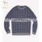 Mens fashion crewneck merino sweater stripe pullover