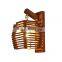 Tonghua Vintage Wood Material Lantern Shaped Wall Lamp Traditional Decorative Corridor LED Edison Bulb Wall Light